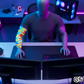 Streamer wearing Gamer Sleeve during a live PC gaming session — pro streaming gear and creator setup accessory