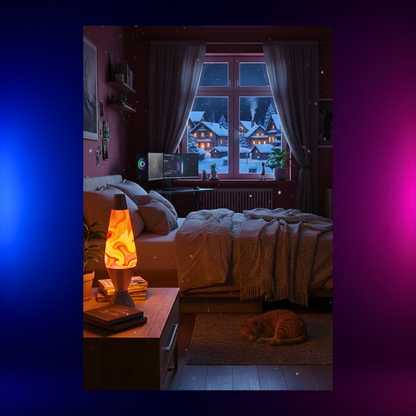 Lava Lamp — Warm Light in a Winter Night